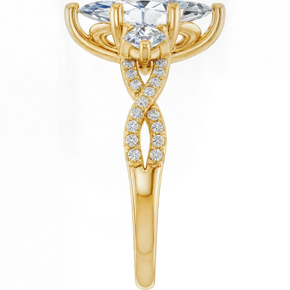 Marquise Infinity Style Moissanite Engagement Ring