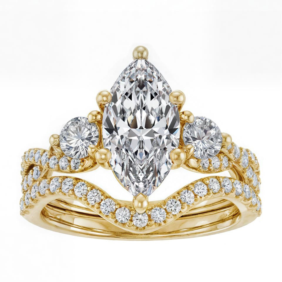 Marquise Infinity Style Moissanite Engagement Ring