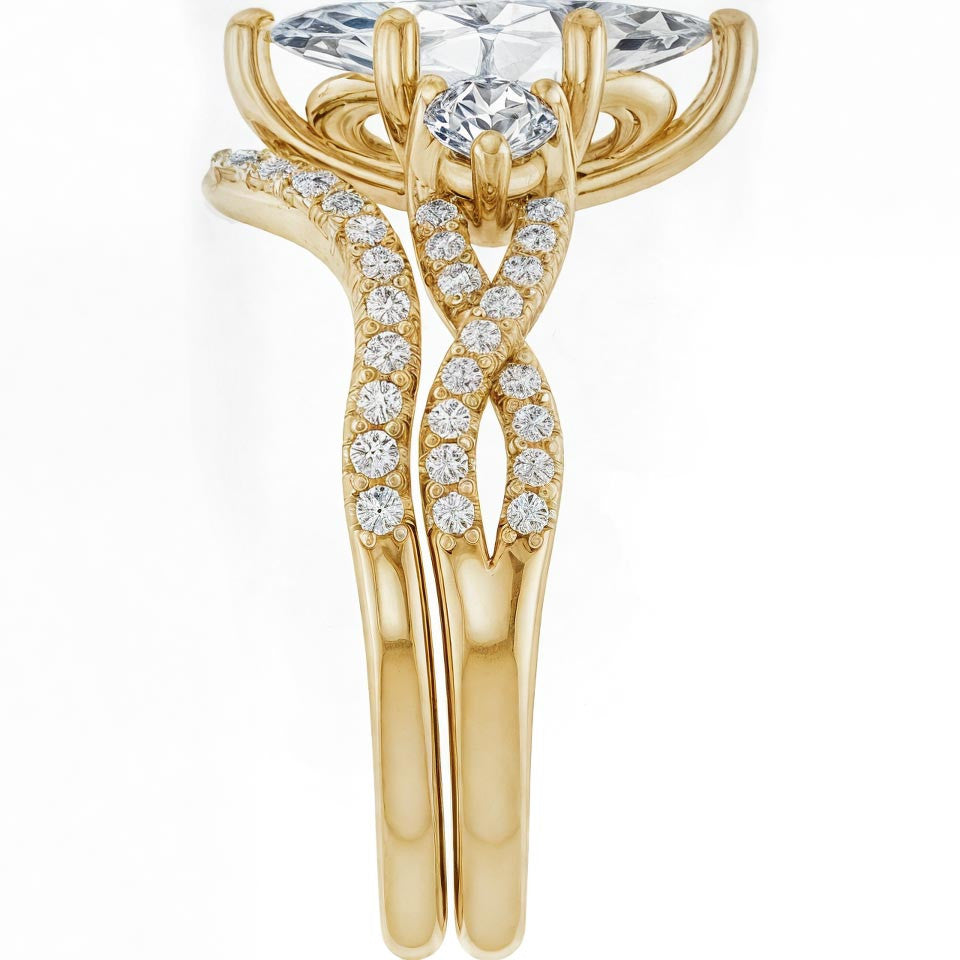 Marquise Infinity Style Moissanite Engagement Ring