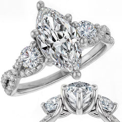 Marquise Infinity Style Moissanite Engagement Ring