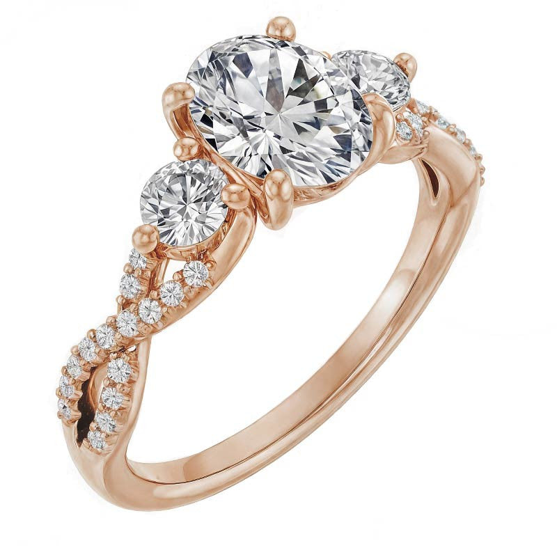 Oval Moissanite Infinity Style Engagement Ring