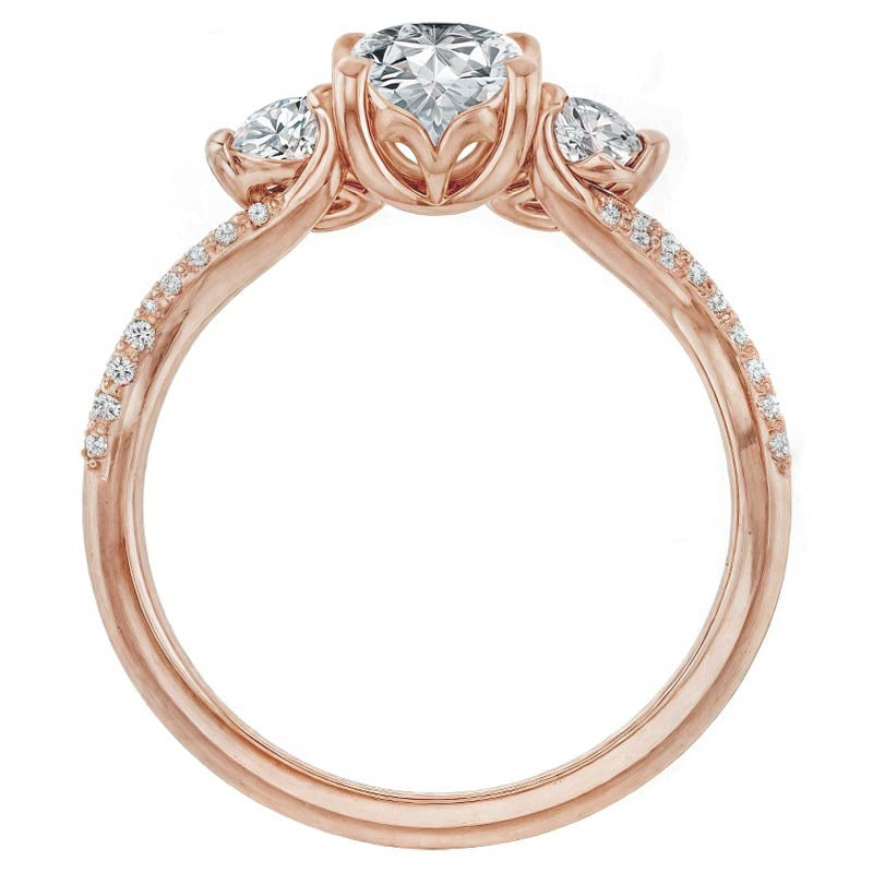 Oval Moissanite Infinity Style Engagement Ring