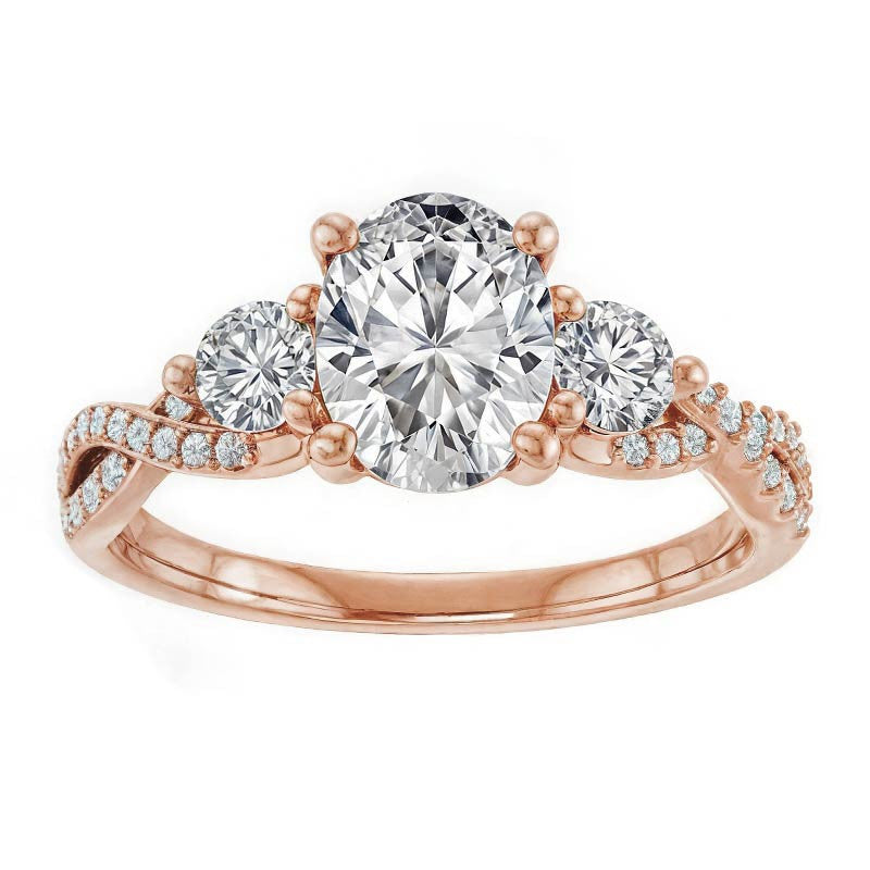 Oval Moissanite Infinity Style Engagement Ring