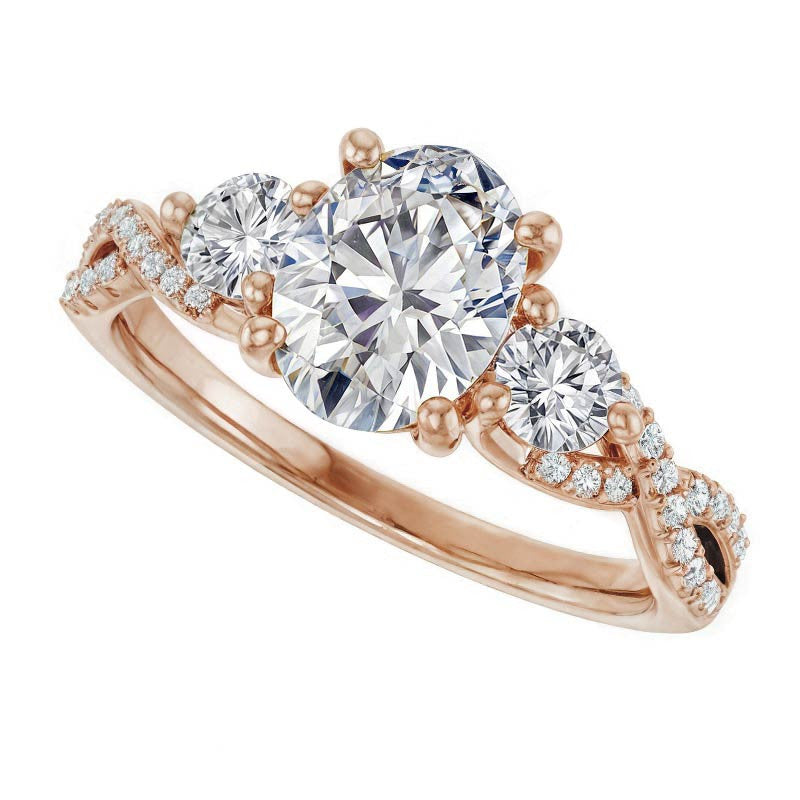 Oval Moissanite Infinity Style Engagement Ring