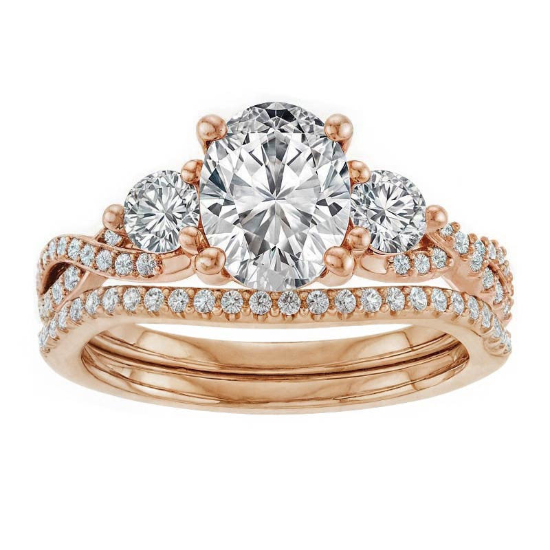 Oval Moissanite Infinity Style Engagement Ring