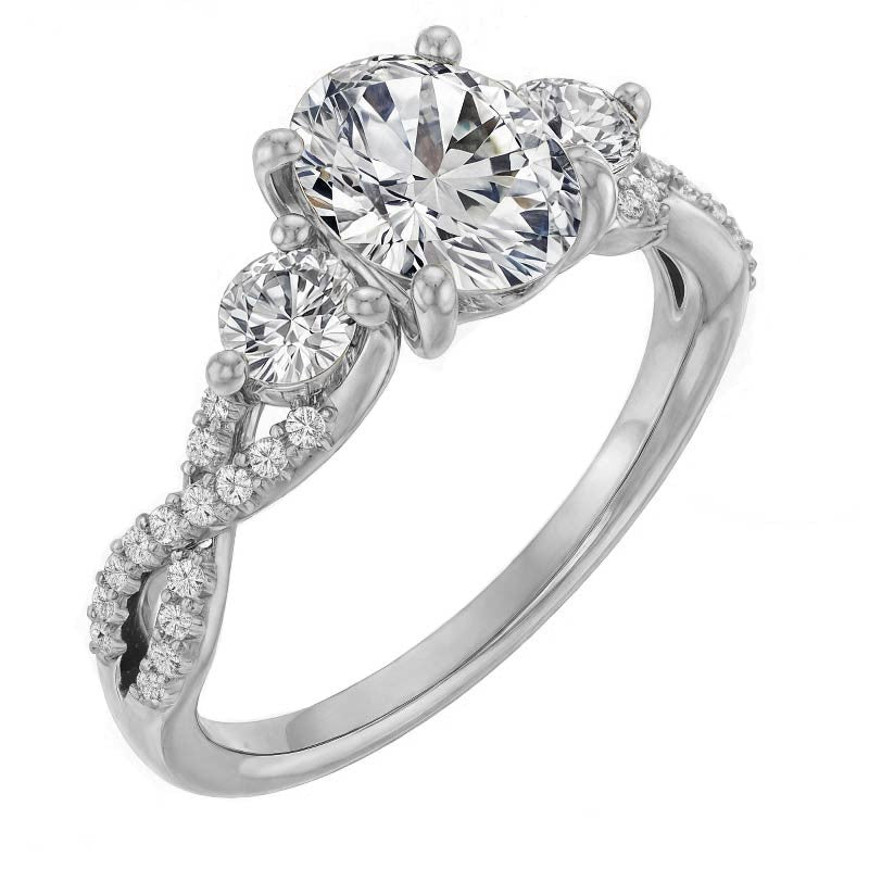 Oval Moissanite Infinity Style Engagement Ring