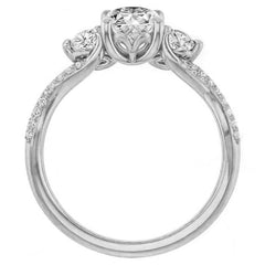 Oval Moissanite Infinity Style Engagement Ring