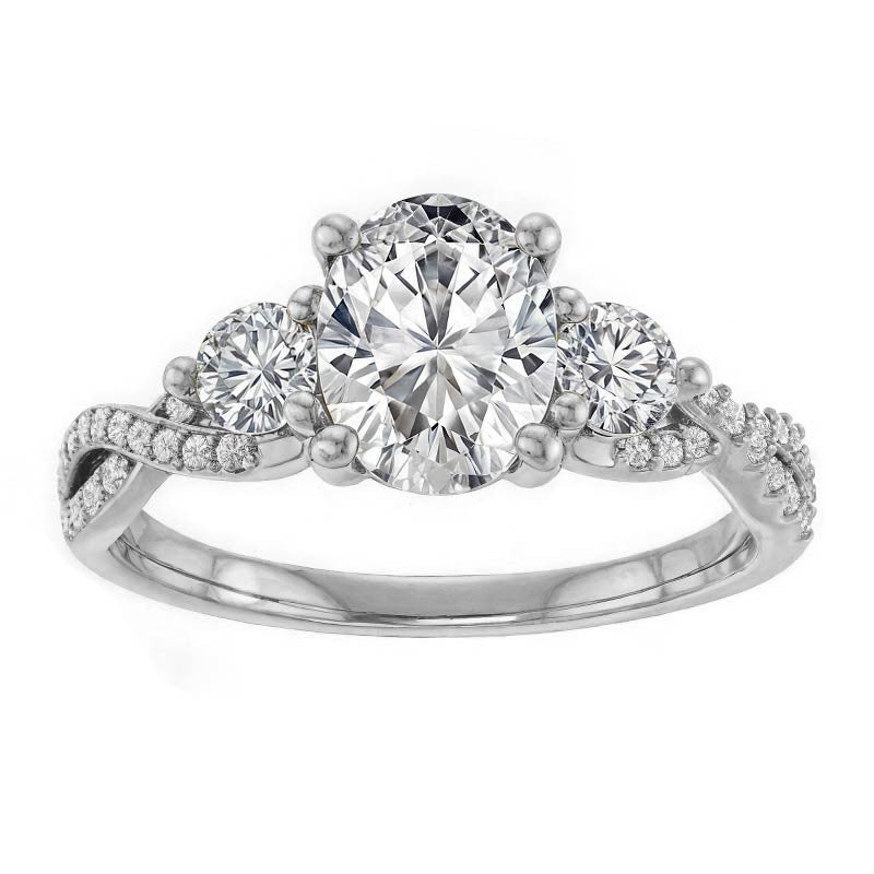 Oval Moissanite Infinity Style Engagement Ring
