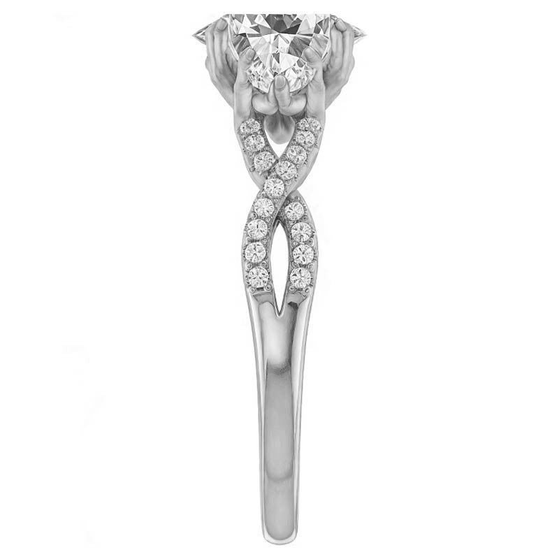Oval Moissanite Infinity Style Engagement Ring