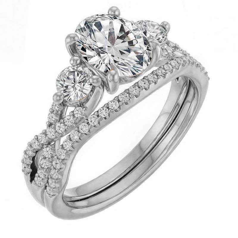 Oval Moissanite Infinity Style Engagement Ring