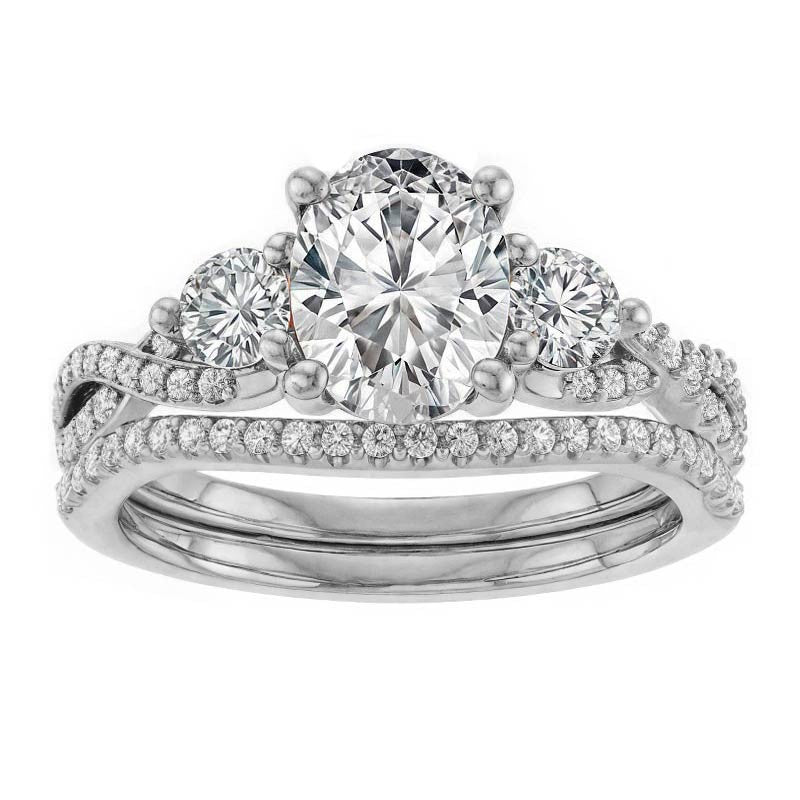 Oval Moissanite Infinity Style Engagement Ring