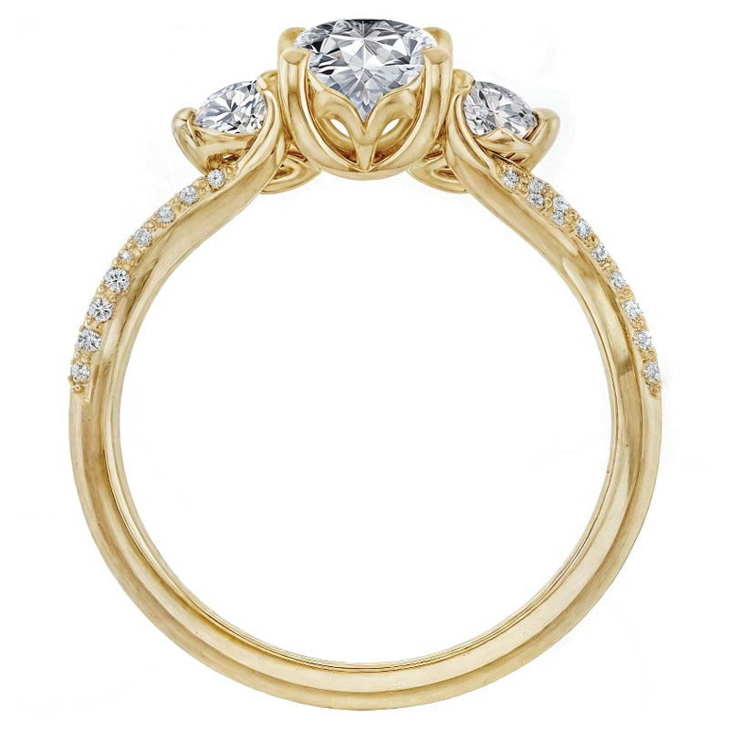 Oval Moissanite Infinity Style Engagement Ring
