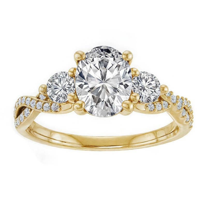 Oval Moissanite Infinity Style Engagement Ring