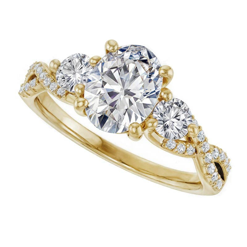 Oval Moissanite Infinity Style Engagement Ring