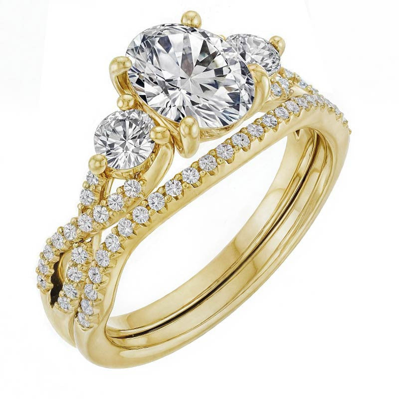 Oval Moissanite Infinity Style Engagement Ring
