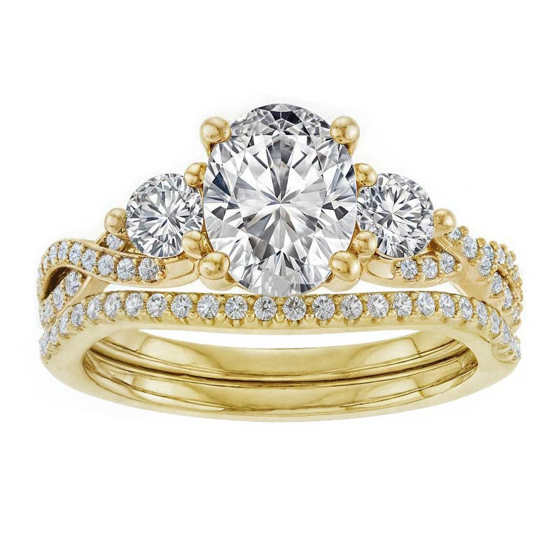 Oval Moissanite Infinity Style Engagement Ring