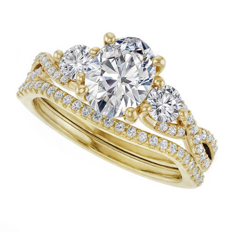 Oval Moissanite Infinity Style Engagement Ring
