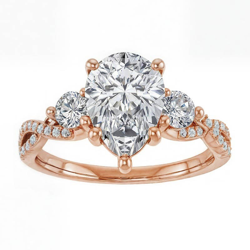 Pear Infinity Style Engagement Ring