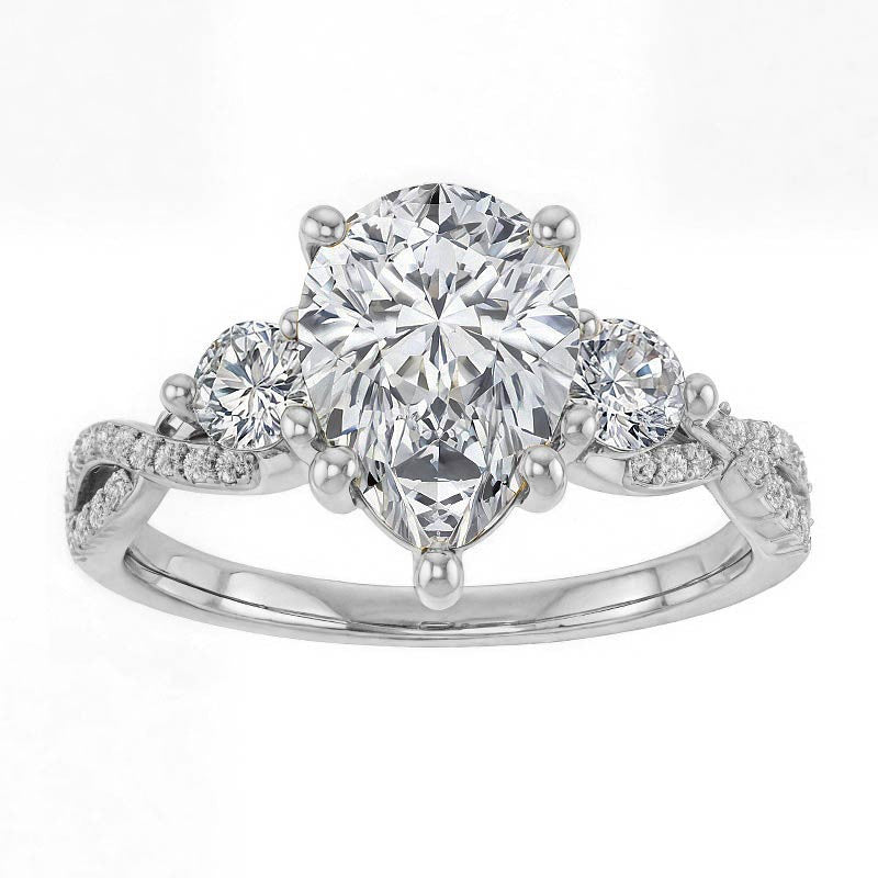 Pear Infinity Style Engagement Ring