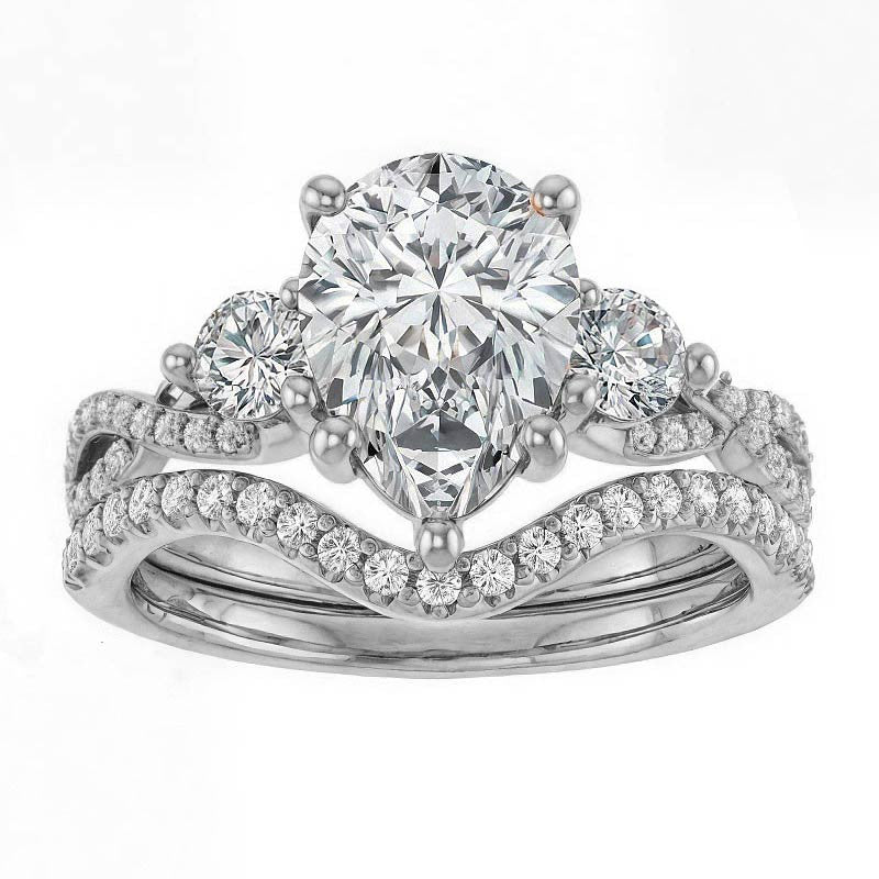Pear Infinity Style Engagement Ring