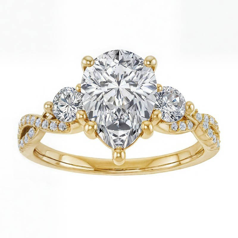 Pear Infinity Style Engagement Ring