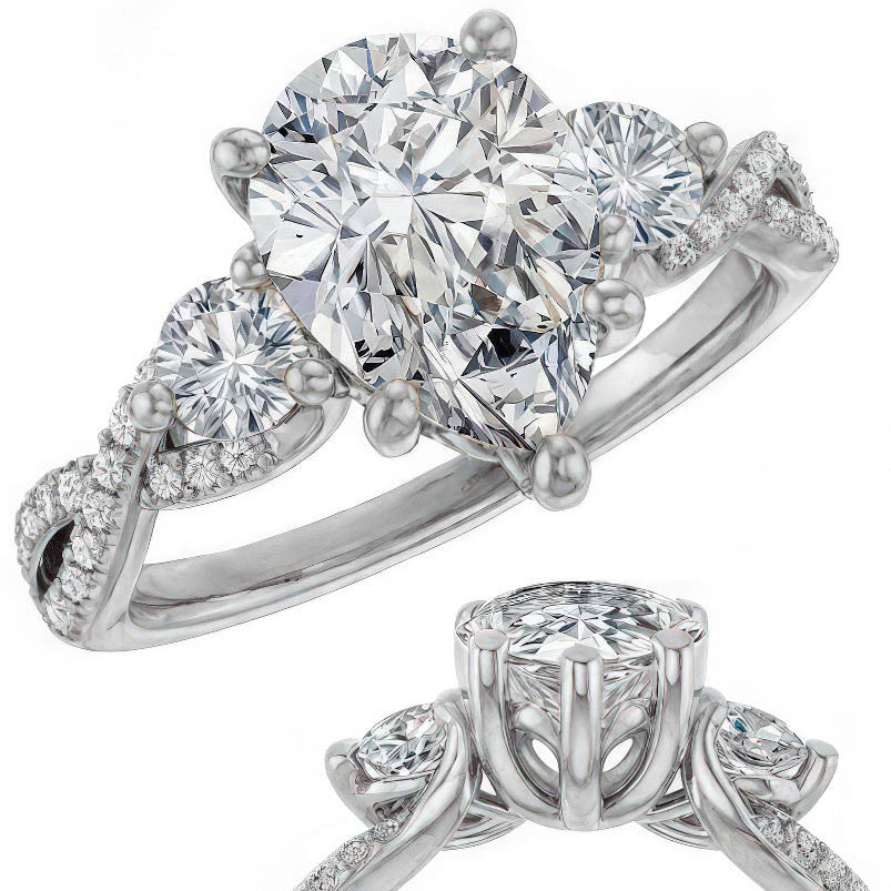 Pear Infinity Style Engagement Ring
