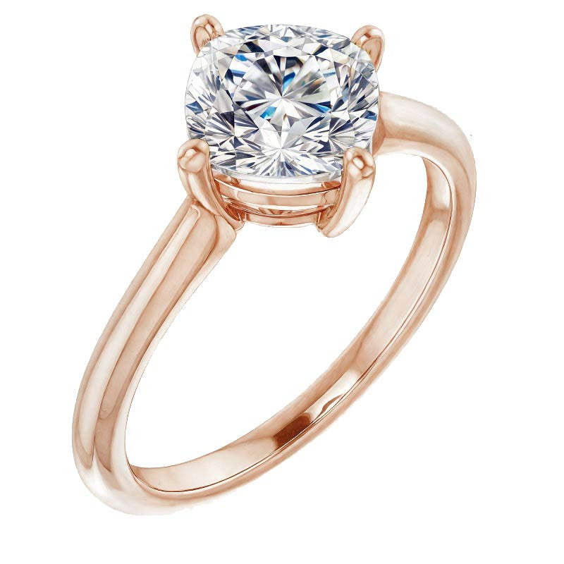 Cushion Moissanite Solitaire Ring