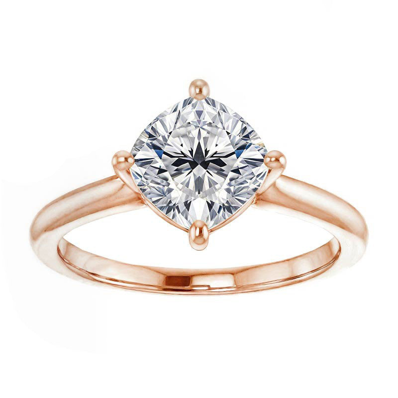 Cushion Moissanite Solitaire Ring