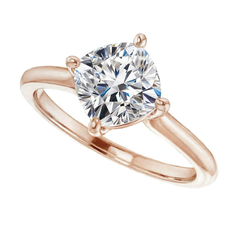 Cushion Moissanite Solitaire Ring