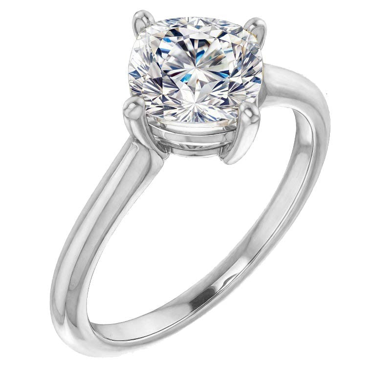 Cushion Moissanite Solitaire Ring