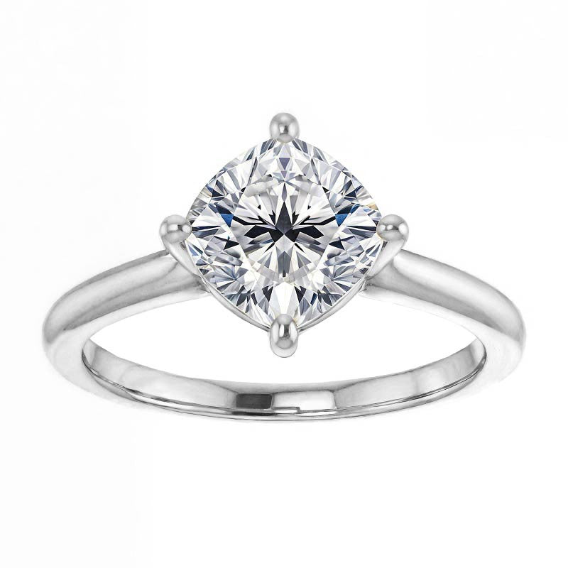 Cushion Moissanite Solitaire Ring