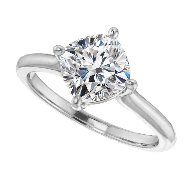 Cushion Moissanite Solitaire Ring