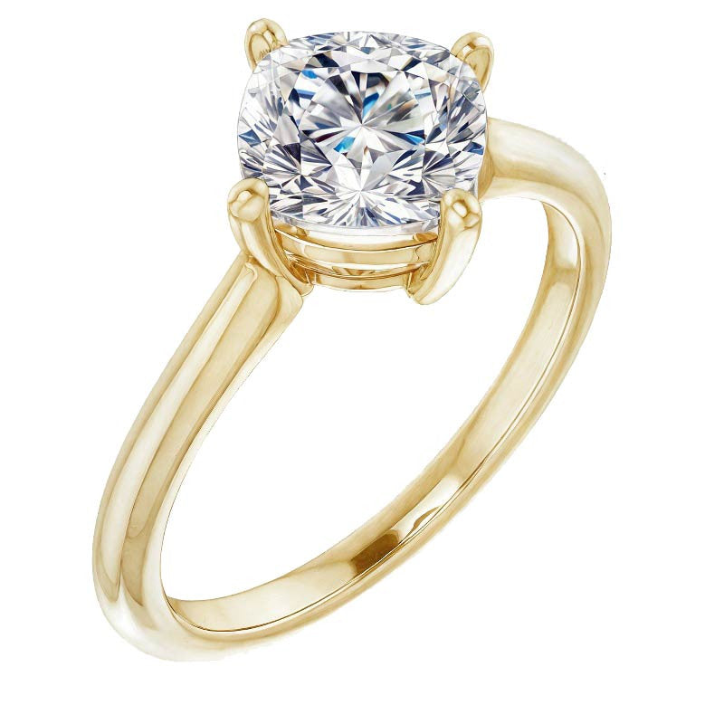 Cushion Moissanite Solitaire Ring