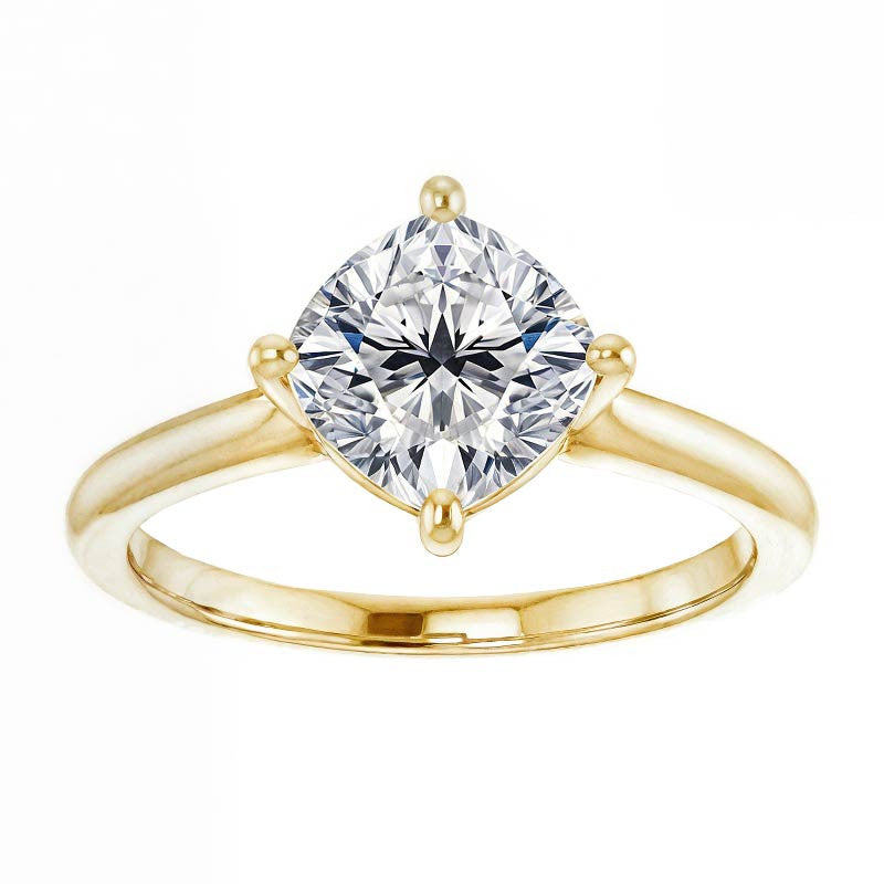 Cushion Moissanite Solitaire Ring