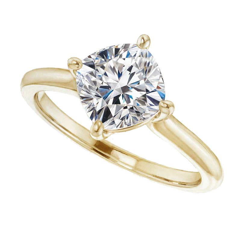 Cushion Moissanite Solitaire Ring