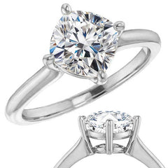 Cushion Moissanite Solitaire Ring