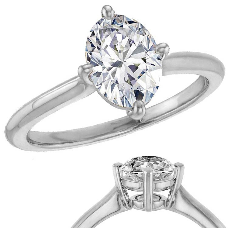 Oval Moissanite Solitaire Ring