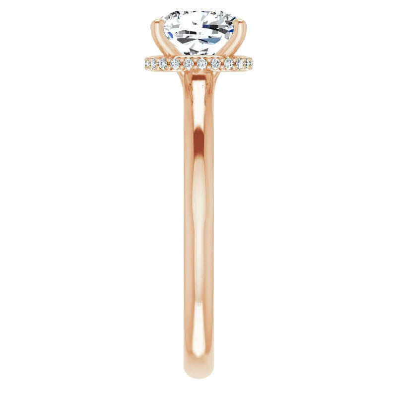 Cushion cut Moissanite Cathedral Solitaire Ring