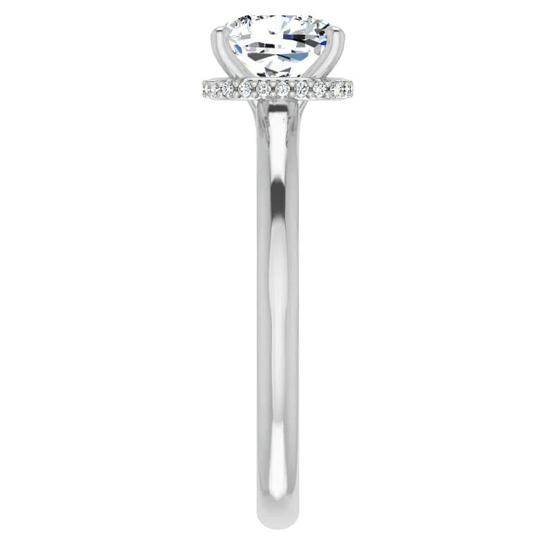 Cushion cut Moissanite Cathedral Solitaire Ring