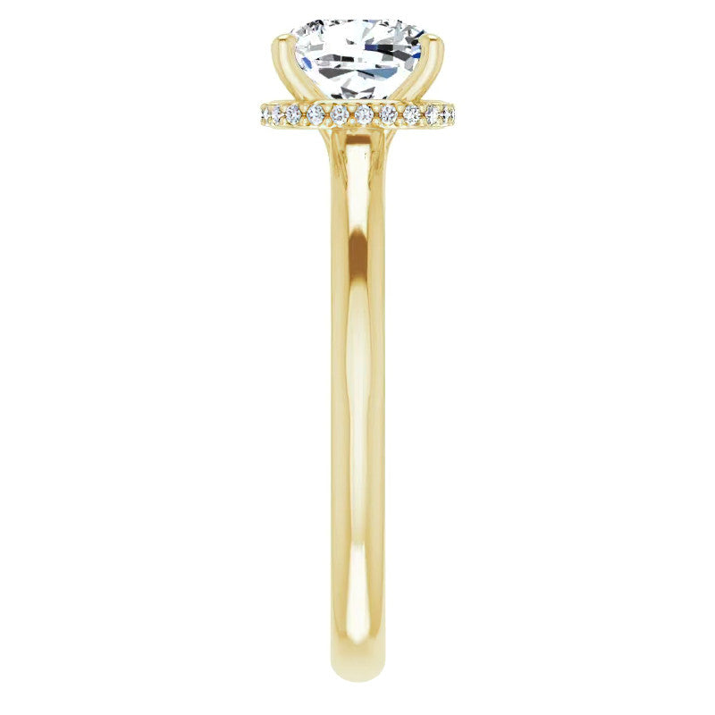 Cushion cut Moissanite Cathedral Solitaire Ring