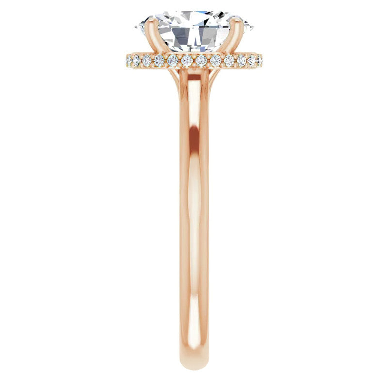 Oval cut Moissanite Cathedral Solitaire Ring