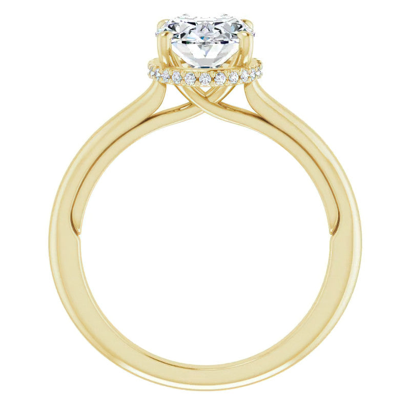 Oval cut Moissanite Cathedral Solitaire Ring