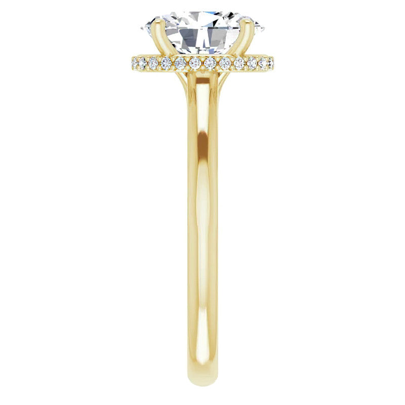 Oval cut Moissanite Cathedral Solitaire Ring