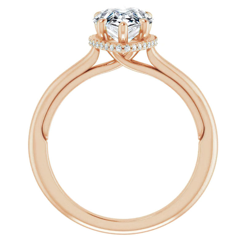 Pear Moissanite Cathedral Solitaire Ring
