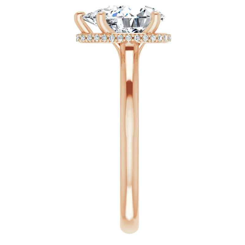 Pear Moissanite Cathedral Solitaire Ring