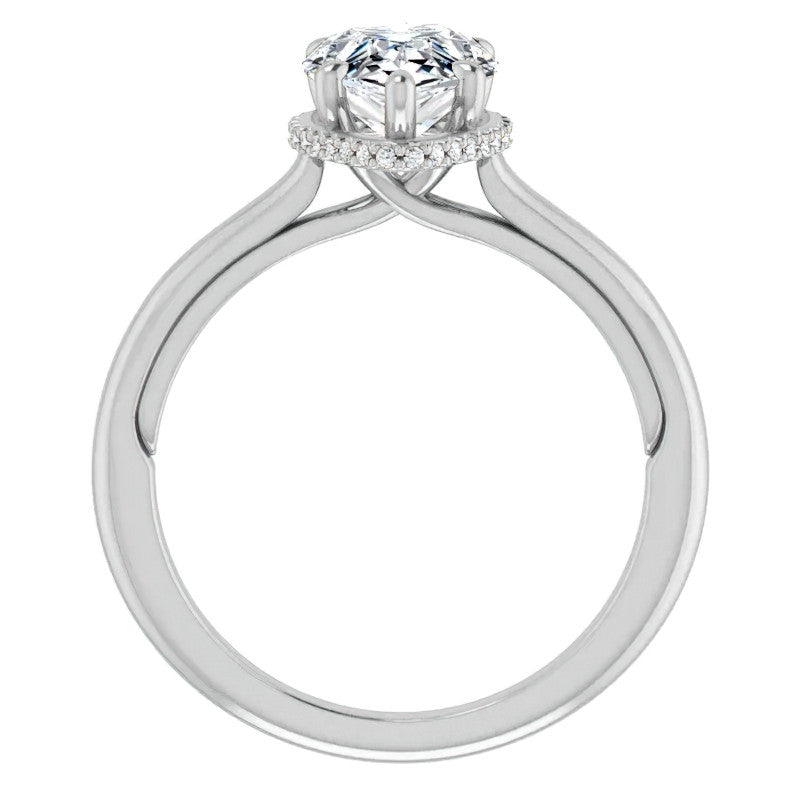 Pear Moissanite Cathedral Solitaire Ring