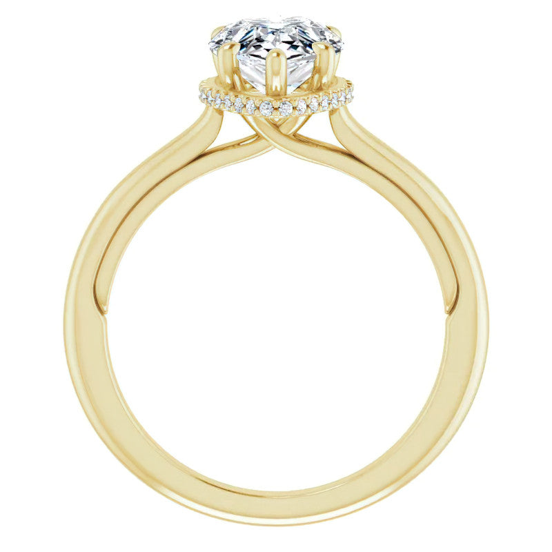 Pear Moissanite Cathedral Solitaire Ring