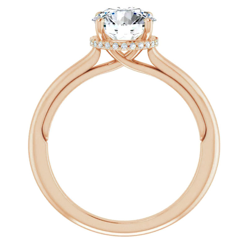 Round Brilliant Moissanite Cathedral Solitaire Ring