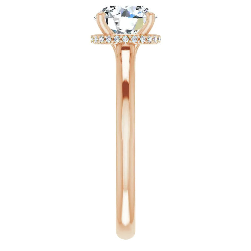 Round Brilliant Moissanite Cathedral Solitaire Ring
