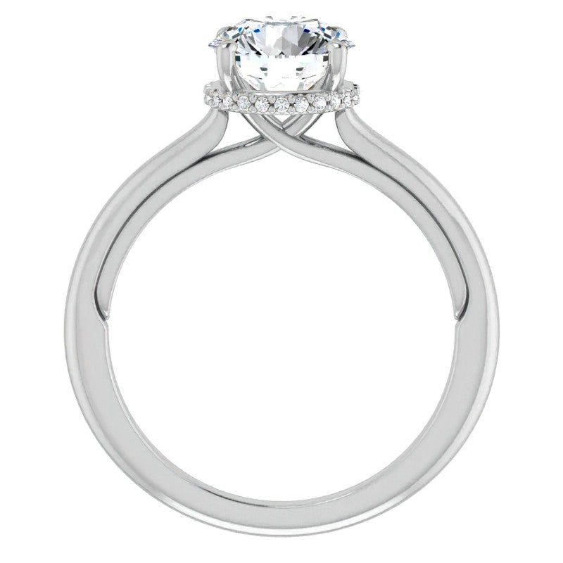 Round Brilliant Moissanite Cathedral Solitaire Ring